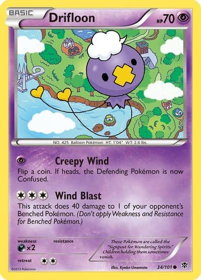 Drifloon Plasma Blast Pokemon card