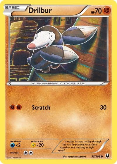Drilbur Dark Explorers Pokemon card
