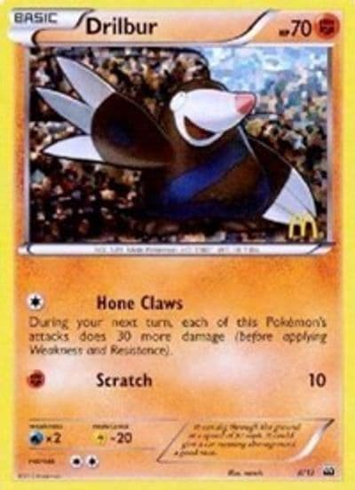 Drilbur McDonald's Promos 2012 Pokemon card