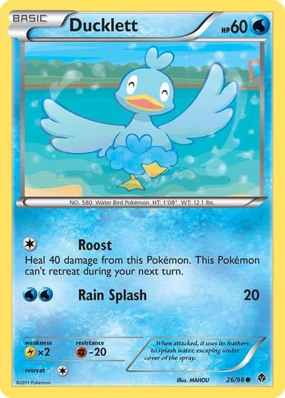Ducklett Emerging Powers Pokemon card