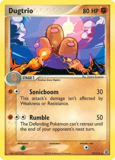 Dugtrio FireRed & LeafGreen Pokemon card