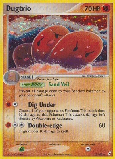 Dugtrio Crystal Guardians Pokemon card