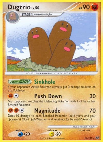 Dugtrio Platinum Pokemon card
