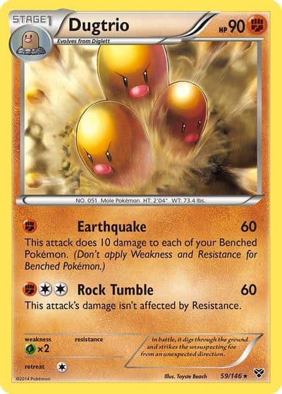 Dugtrio XY Base Set Pokemon card