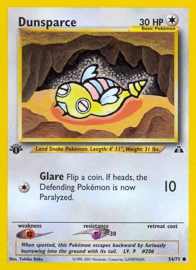 Dunsparce Neo Discovery Pokemon card