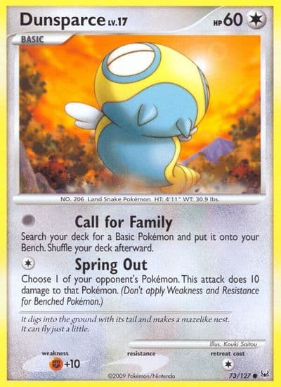 Dunsparce Platinum Pokemon card