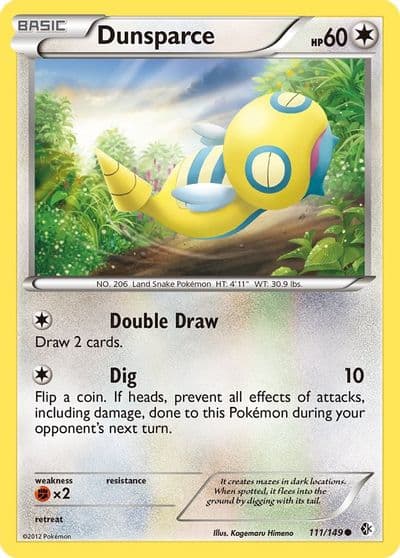 Dunsparce Boundaries Crossed Pokemon card