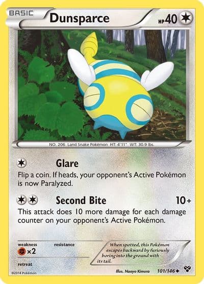 Dunsparce XY Base Set Pokemon card