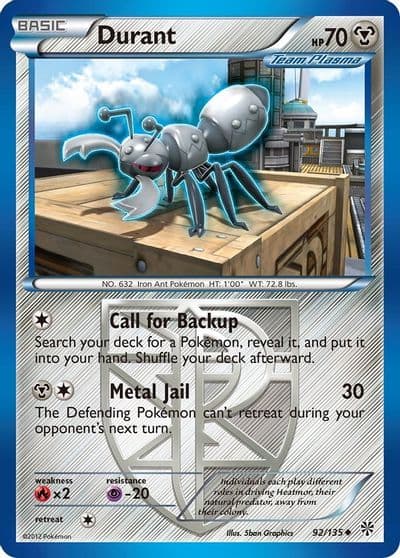 Durant (Team Plasma) (92) Plasma Storm Pokemon card