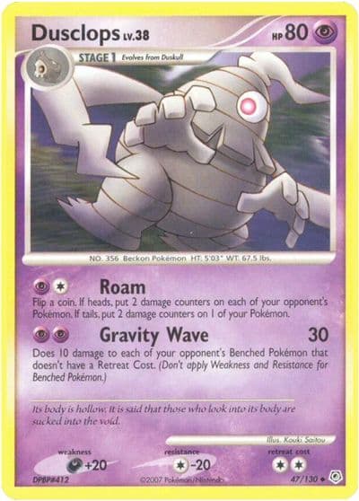 Dusclops Diamond and Pearl Pokemon card