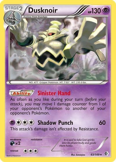 Dusknoir Boundaries Crossed Pokemon card