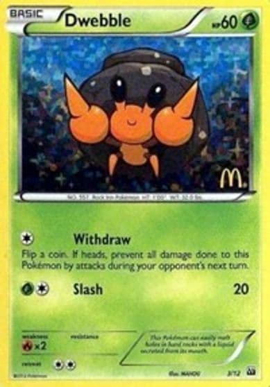 Dwebble McDonald's Promos 2012 Pokemon card