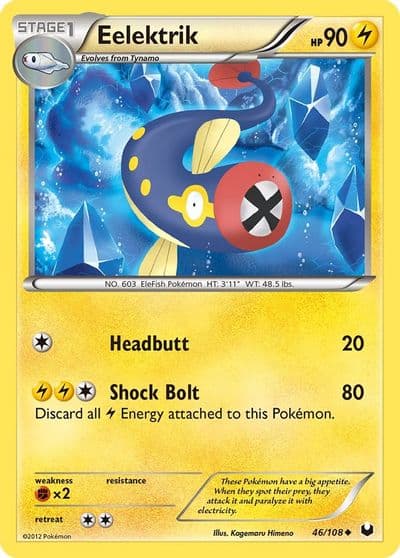 Eelektrik Dark Explorers Pokemon card