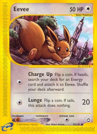 Eevee Aquapolis Pokemon card