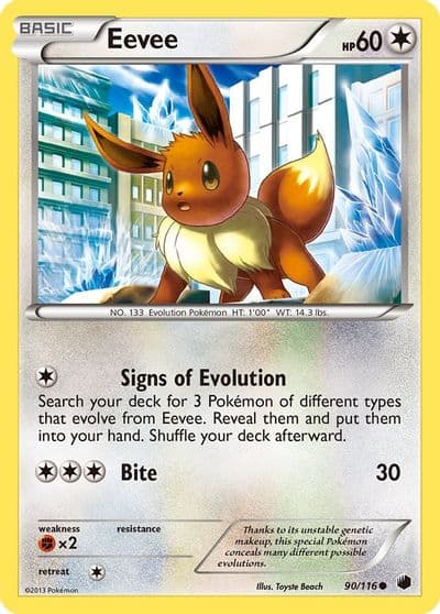 Eevee (90) Plasma Freeze Pokemon card