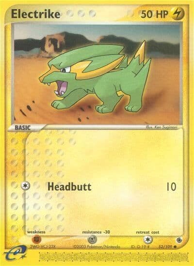 Electrike Ruby and Sapphire Pokemon card