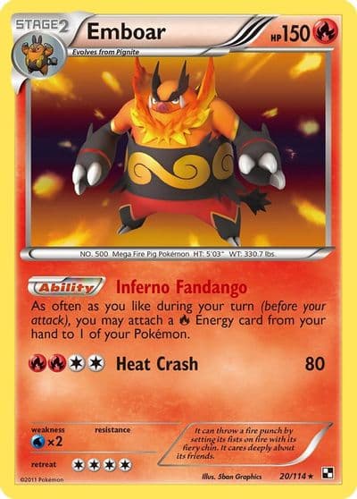 Emboar (20) Black and White Pokemon card