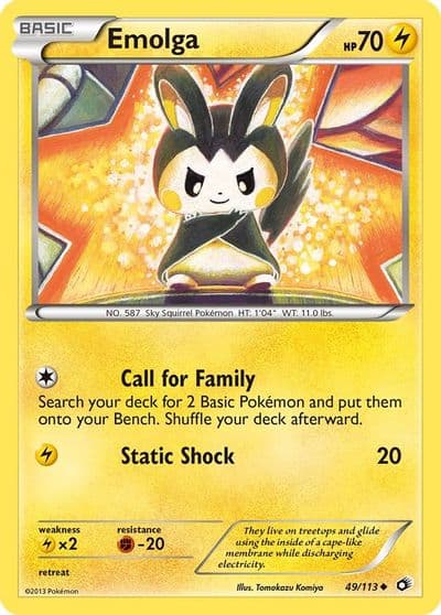 Emolga Legendary Treasures Pokemon card