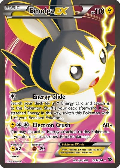 Emolga EX (143 Full Art) XY Base Set Pokemon card