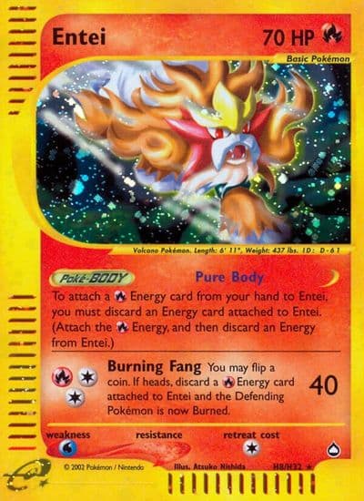 Entei (H8) Aquapolis Pokemon card