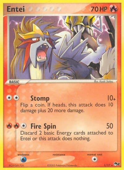 Entei POP Series 2 Pokemon card