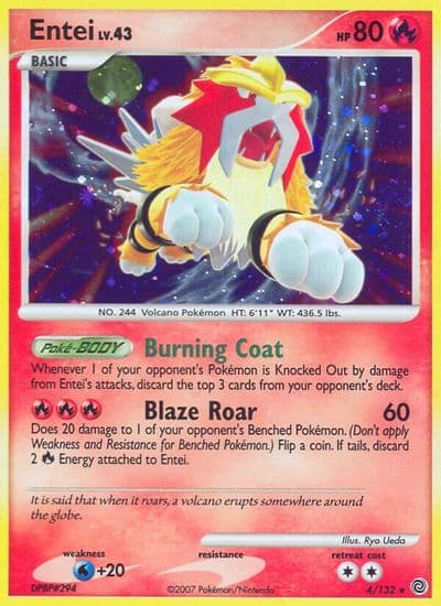 Entei Secret Wonders Pokemon card