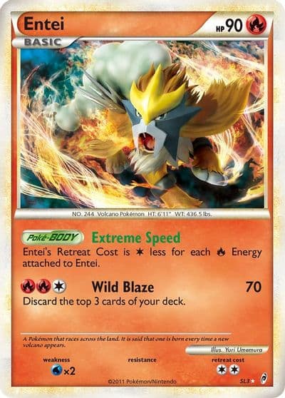 Entei (Shiny) Call of Legends Pokemon card