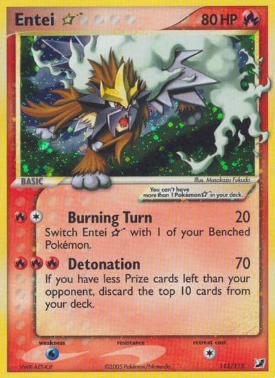 Entei Star Unseen Forces Pokemon card