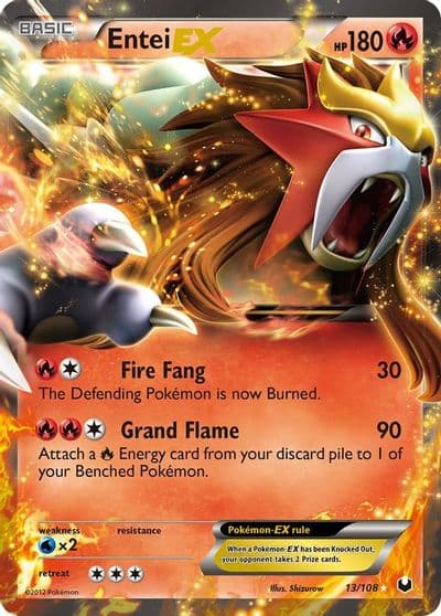 Entei EX Dark Explorers Pokemon card