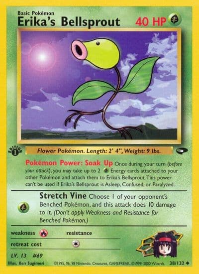 Erika's Bellsprout Gym Challenge Pokemon card