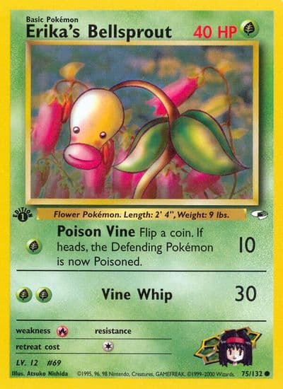 Erika's Bellsprout (75) Gym Heroes Pokemon card