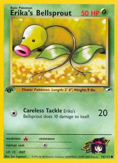 Erika's Bellsprout (76) Gym Heroes Pokemon card
