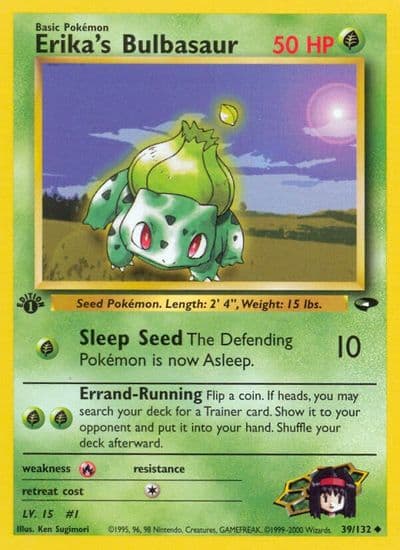Erika's Bulbasaur Gym Challenge Pokemon card