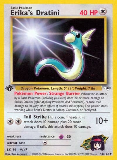 Erika's Dratini Gym Heroes Pokemon card