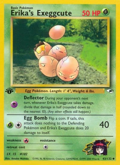 Erika's Exeggcute (43) Gym Heroes Pokemon card