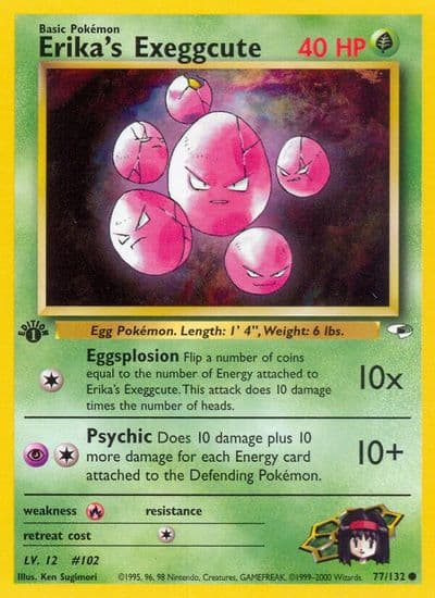 Erika's Exeggcute (77) Gym Heroes Pokemon card