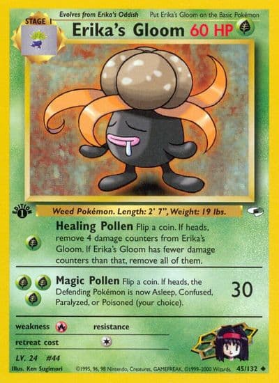 Erika's Gloom (45) Gym Heroes Pokemon card