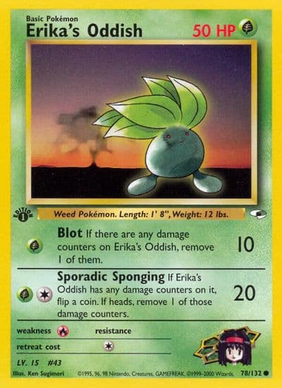 Erika's Oddish (78) Gym Heroes Pokemon card