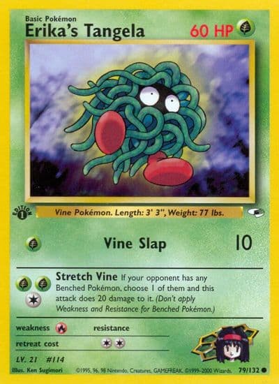 Erika's Tangela Gym Heroes Pokemon card