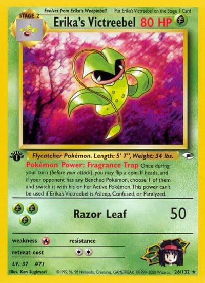 Erika's Victreebel Gym Heroes Pokemon card