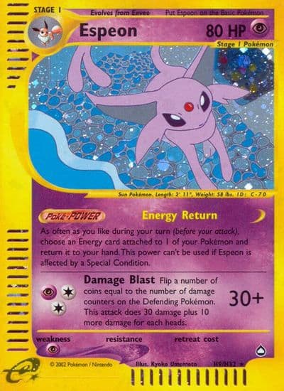 Espeon (H9) Aquapolis Pokemon card