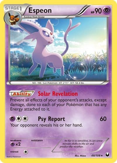 Espeon Dark Explorers Pokemon card