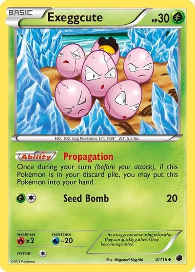 Exeggcute Plasma Freeze Pokemon card