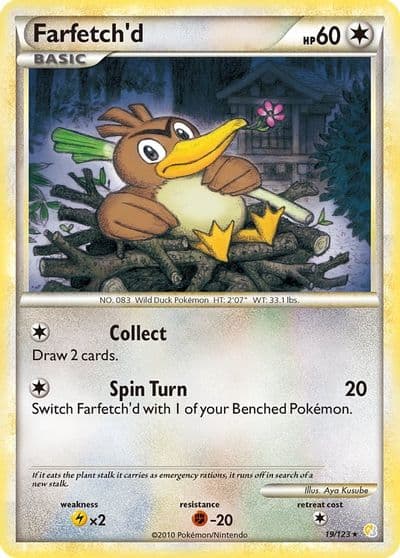 Farfetch'd HeartGold SoulSilver Pokemon card