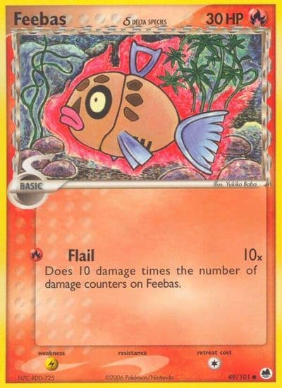 Feebas (Delta Species) Dragon Frontiers Pokemon card