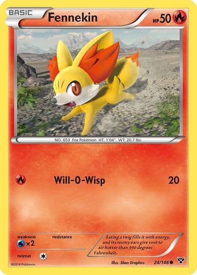 Fennekin XY Base Set Pokemon card