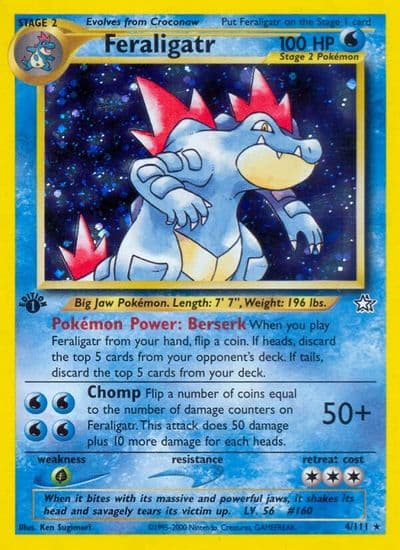 Feraligatr (4) Neo Genesis Pokemon card