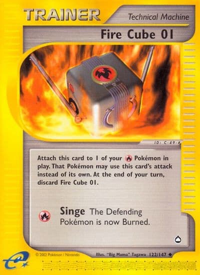 Fire Cube 01 Aquapolis Pokemon card