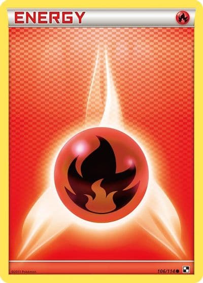 Fire Energy Black and White Pokemon card