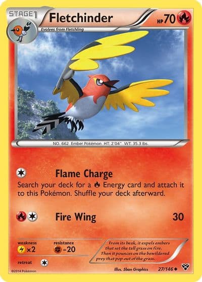 Fletchinder XY Base Set Pokemon card